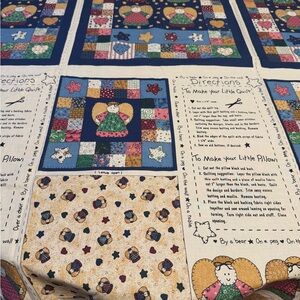 vintage Fabri-Quilt "Little Quilts" fabric panel. 70X46".